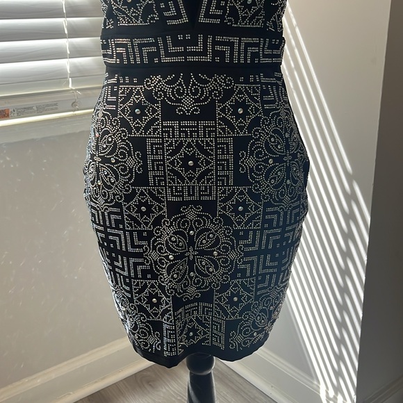 Akira Rhinestone low plunge halter dress. - Picture 4 of 9